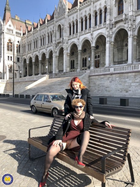Redhead lesbian Elin Holm & mature brunette Merce having romantic date
