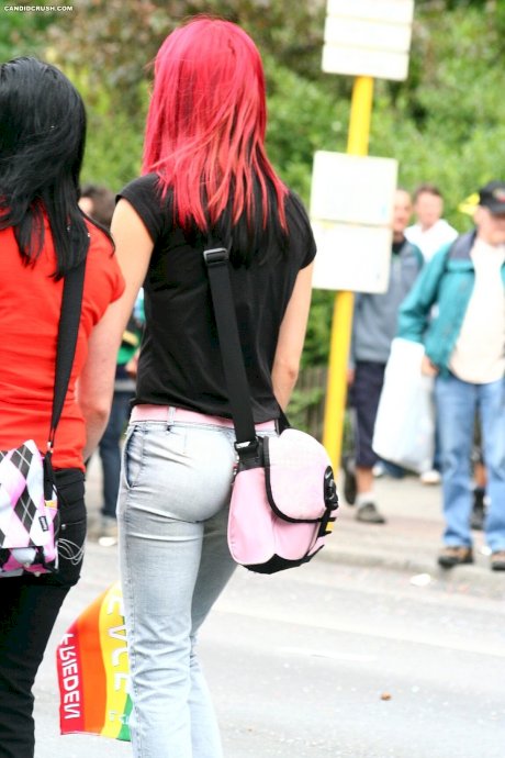 Teen girls at a street party are secretly recorded by a public voyeur