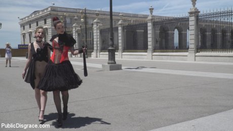 Aragne Spicy is humiliated in public before being gangbanged as well
