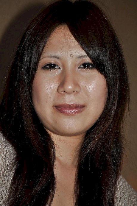 Sassy asian MILF Yoko Okada undressing and toying her hairy cunt