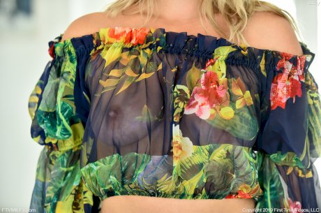 Blonde amateur Danielle model totally naked before trying on lingerie