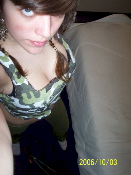 An ex girlfriend of mine took these selfies of her big tits some time ago