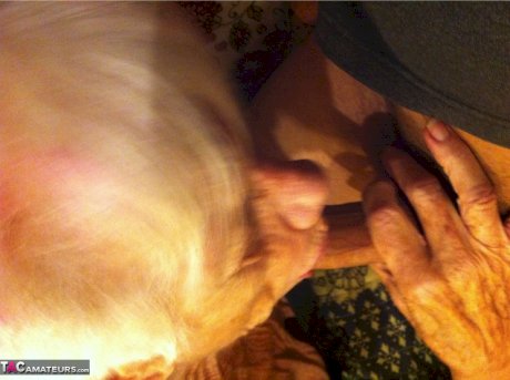 Really old granny shows off her cock sucking skills from a POV perspective